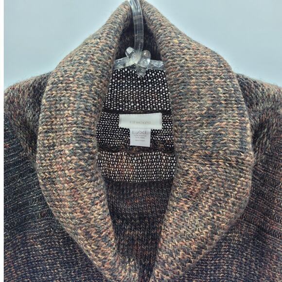 Chico's Brown Chuck Knit Cowl Neck Unstructured Cozy Bohemian Sweater - Picture 6 of 12